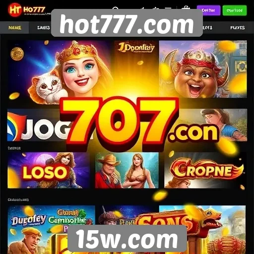 Variedade de jogos disponíveis em hot777.com